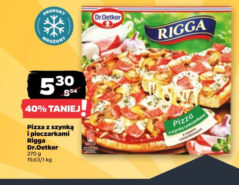 pizza z szynką i pieczarkami