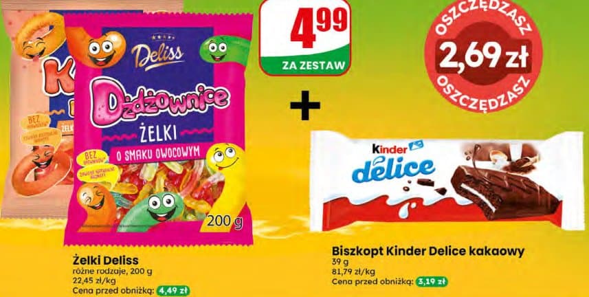 zestaw żelki Dżdżownice + biszkopt kakaowy