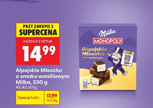 alpejskie mleczko o smaku waniliowym