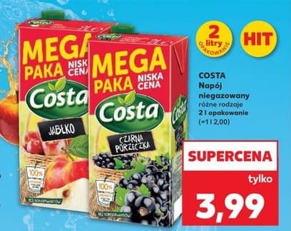 napój niegazowany różne rodzaje
