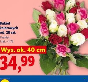 bukiet kolorowych róż