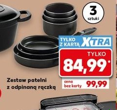 zestaw patelni z odpinaną rączką
