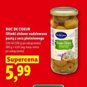 oliwki zielone nadziewane pastą z sera pleśniowego