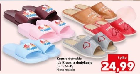kapcie damskie lub klapki z dedykacją