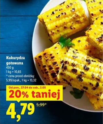 kukurydza gotowana