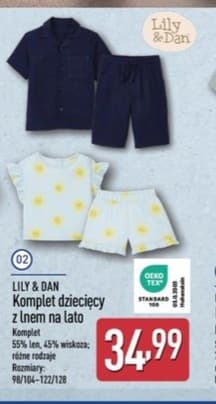komplet dziecięcy z lnem na lato