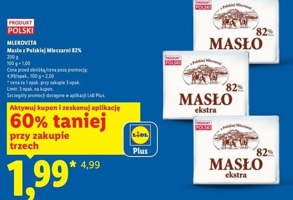 masło z polskiej mleczarni 82%