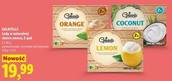lody w naturalnej skórce owocu