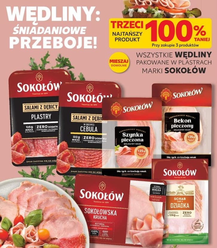 Wszystkie wędliny pakowane w plastrach