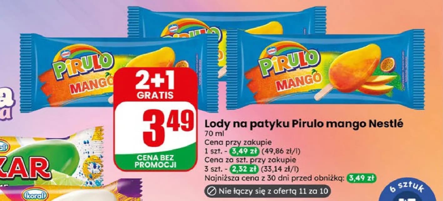 lody na patyku pirulo mango