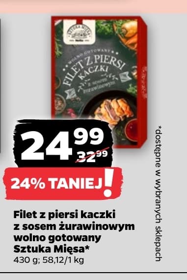 filet z piersi kaczki z sosem żurawinowym wolno gotowany