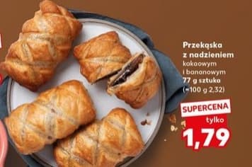 przekąska z nadzieniem kakaowym i bananowym