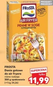 danie gotowe do air fryera penne w sosie szpinakowym
