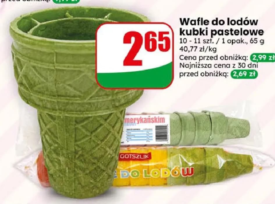 wafle do lodów kubki