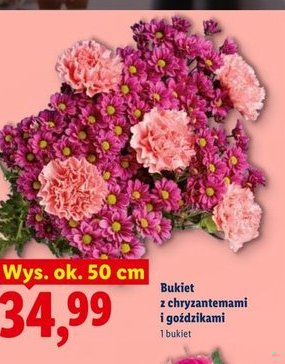 bukiet z chryzantemami i goździkami