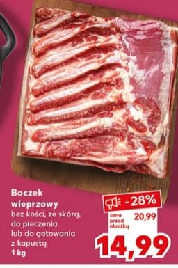 boczek wieprzowy bez kości, ze skórą, do pieczenia lub do gotowania z kapustą